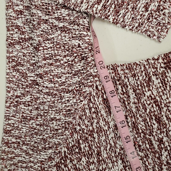 Soft Surroundings Long sleeve burgundy and white knit sequins Med - Picture 4 of 6